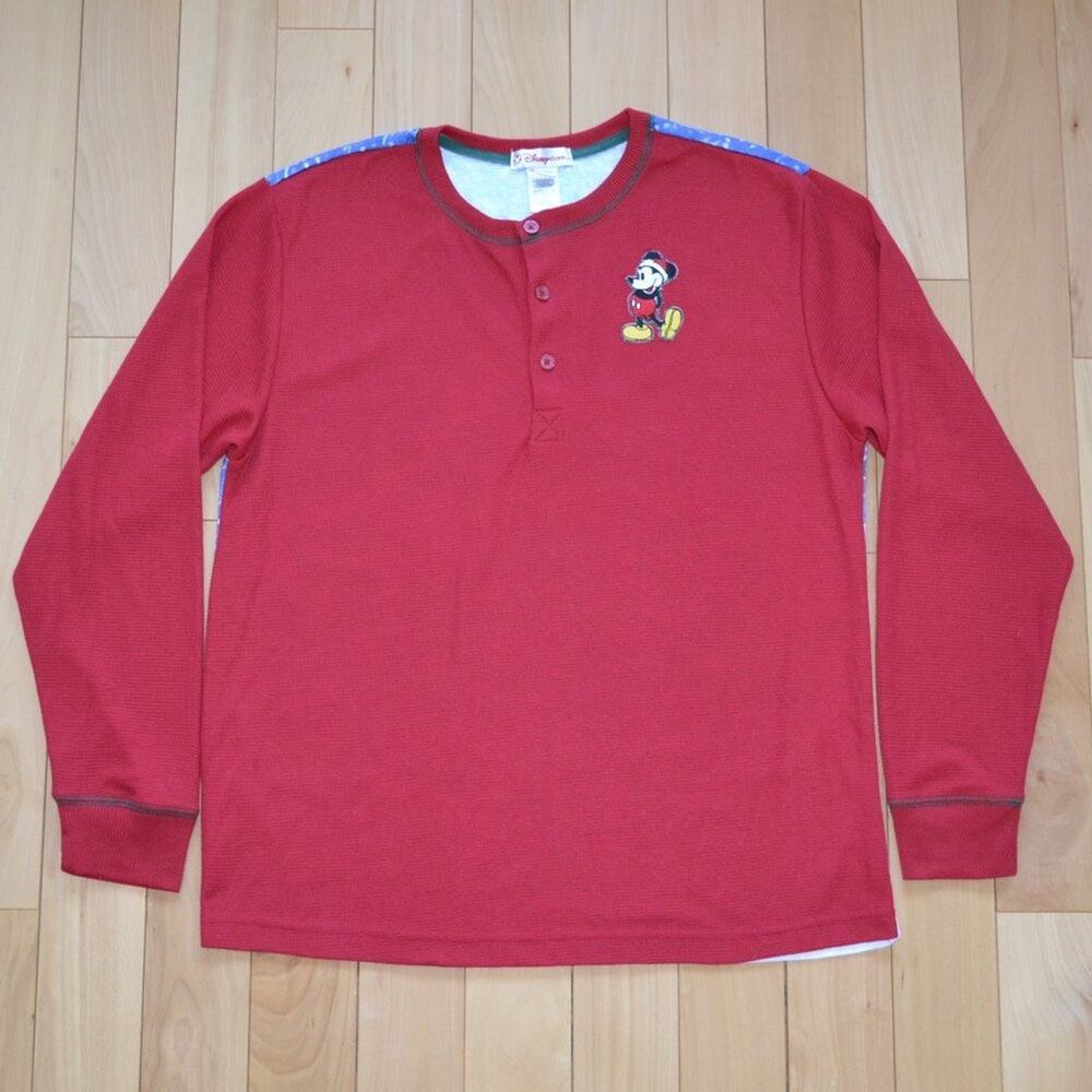 Disney Store Pajama Shirt Christmas Holiday Size M Henley